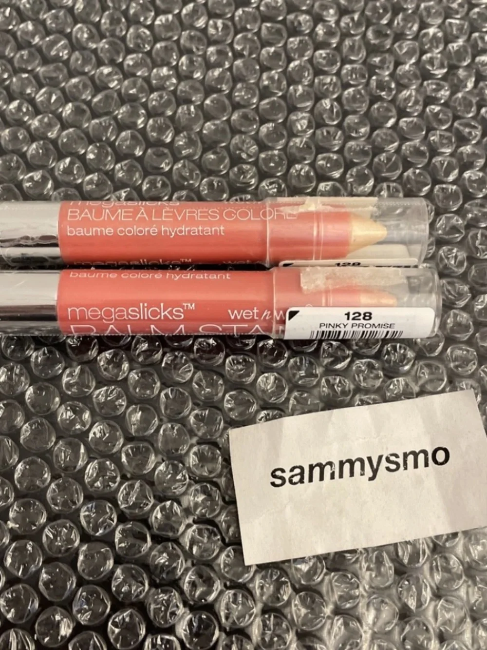 Wet n Wild Megaslicks Balm Stain Moisturizing Lip Colour # 128 PINKY PROMISE x2